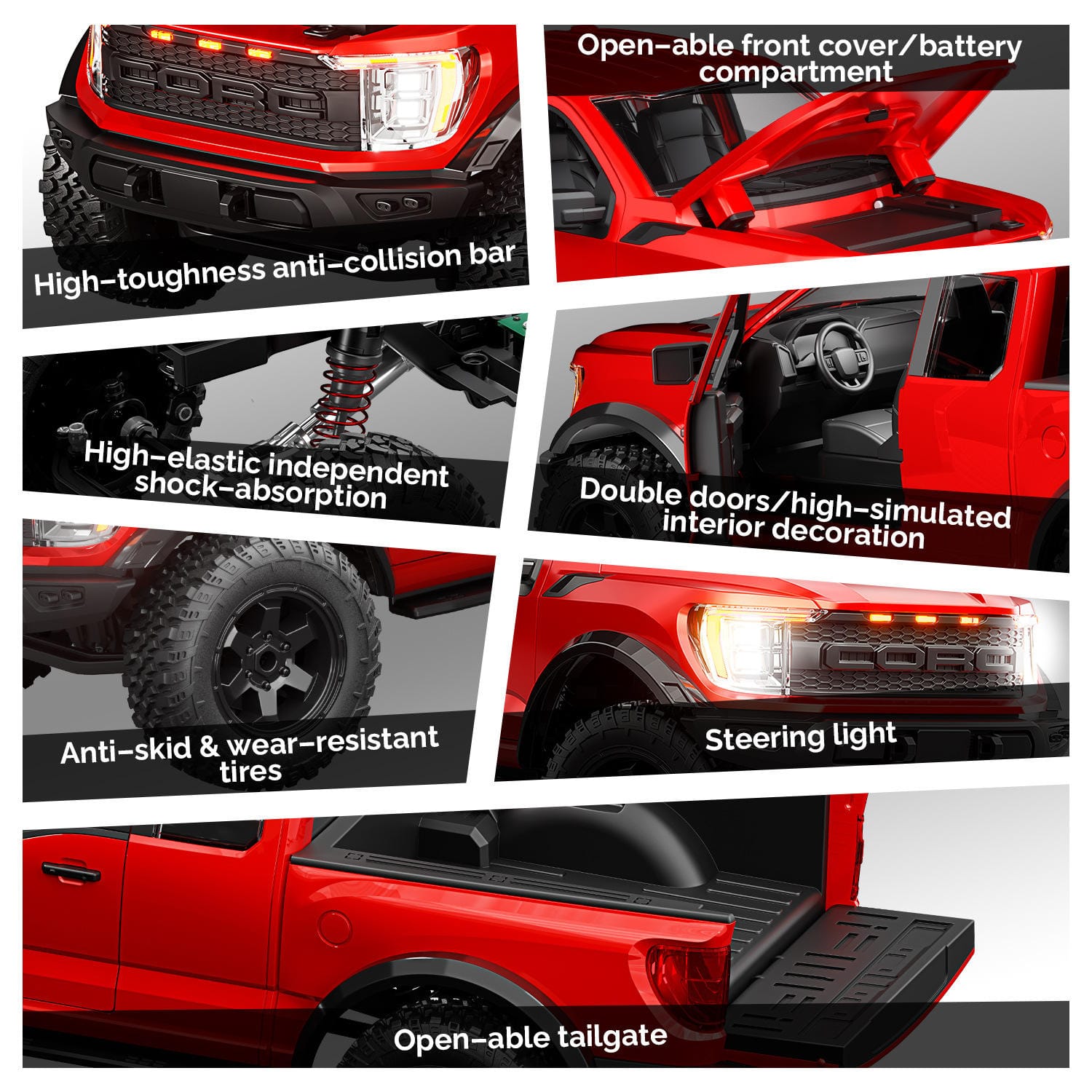 Hstar F150 Hobby RC Car 4x4 Electric Hobby Grade Remote Control Off-Road Truck 1/12 Model Toys Boy Adult 2026 New Trending - Image 4