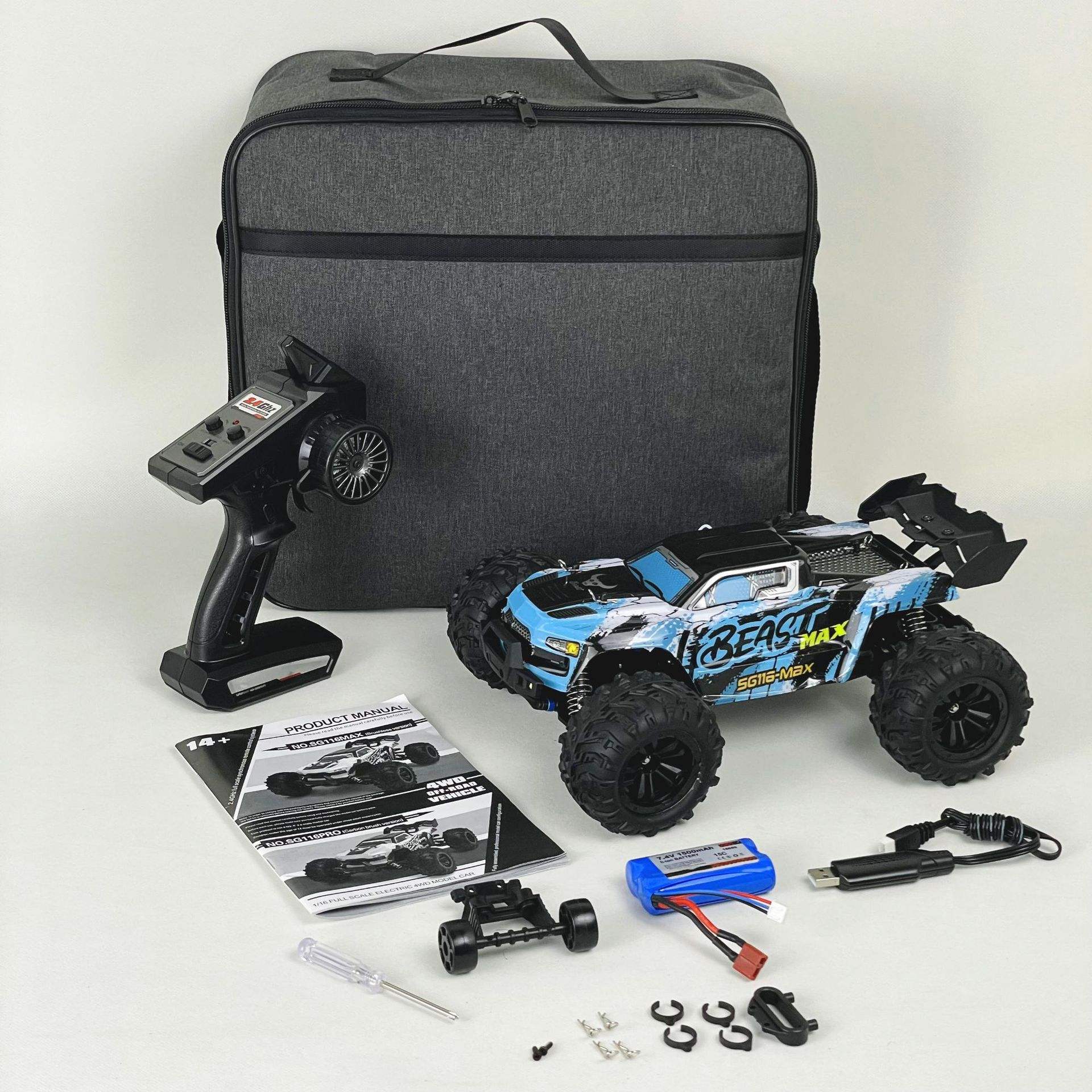 Aidison 1/16 Rc Truck 2.4Ghz Off-Road 4x4 6 Channels 40Km/H Waterproof High Speed Professional Remote Control - Image 6