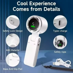 Alternative view of Portable Foldable Turbo Hand Fan (Digital Display Rechargeable Mini Fan)