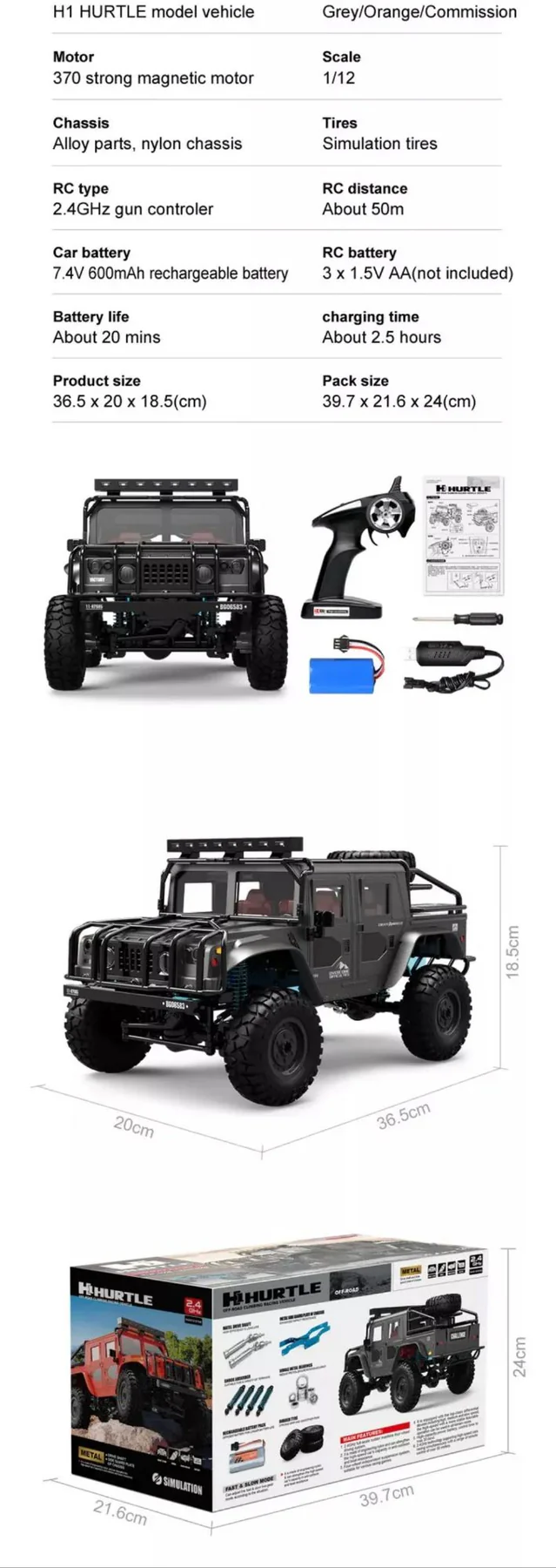 Hot Selling High Speed RC Car BG1535 Remote Control 1/12 Rock Climbing Car 2.4g Off Road Racing Vehicle Truck for Kids - Image 7