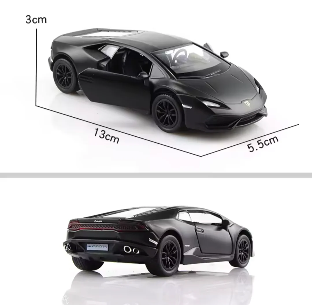 Lamborghini Calf Diecast Metal Toy Car (Matte Black) 1:36 Scale Miniature Model Collectible Gift - Image 3