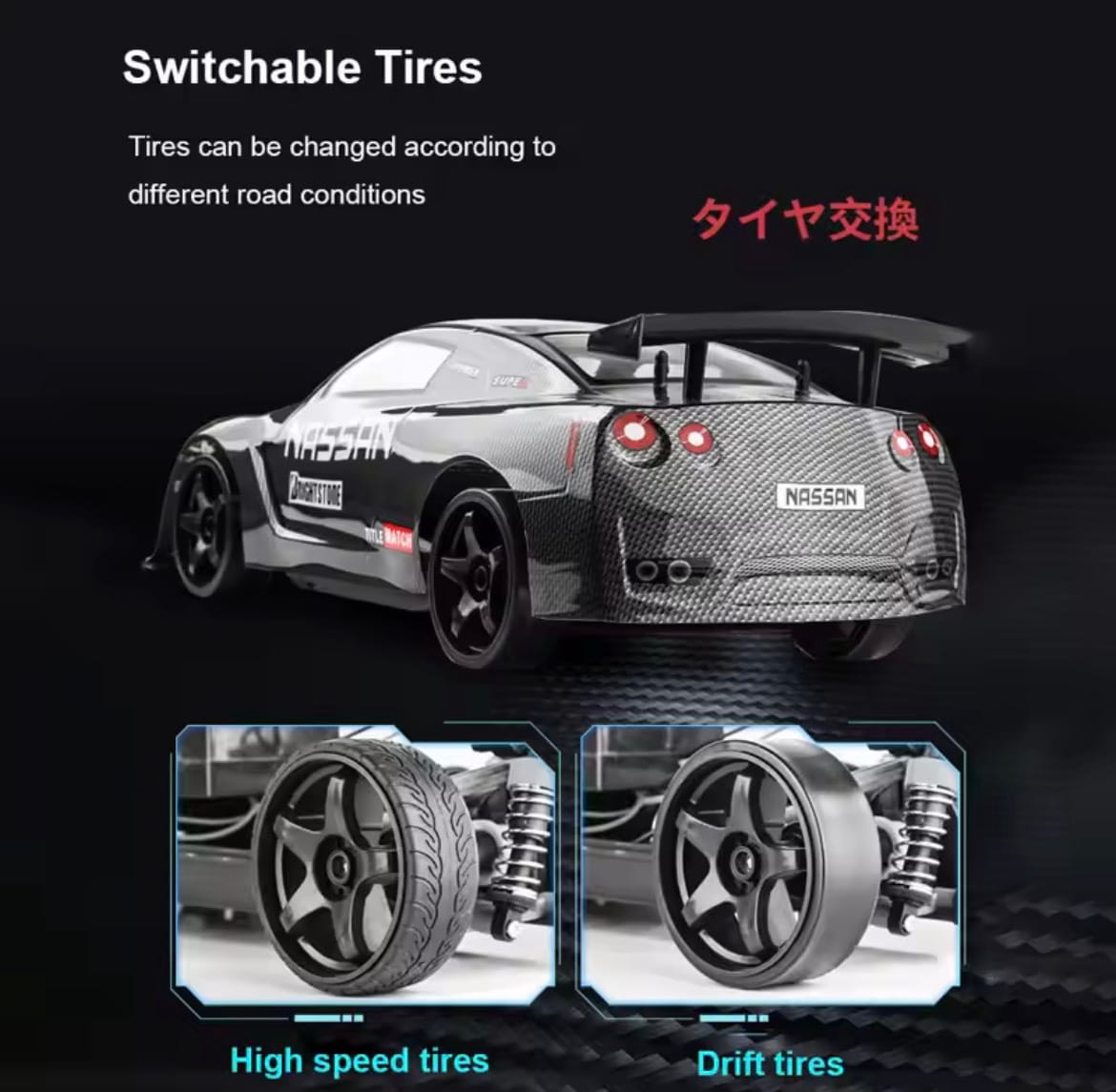 1:10 70km/h High-speed Drift Remote Control Car 2.4G 4WD Rc Off-road Vehicle Dual-speed Rc Car Children's Christmas Gift - Image 2