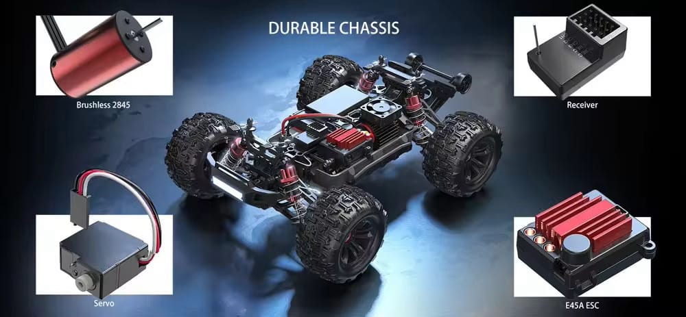 MJX Hyper Go 16209 1/16 Brushless 4WD Monster Truck – 2S/3S Battery Option | High Speed Off-Road RC Car - Image 4