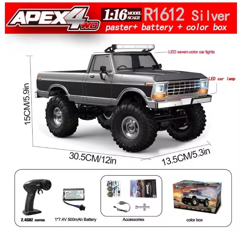 HB R1611 2.4G RC Truck 1:16 Full Proportion 4WD High Speed Off-Road Climbing Car Lighting Model Toy Racing Rally 2026 New - Image 3