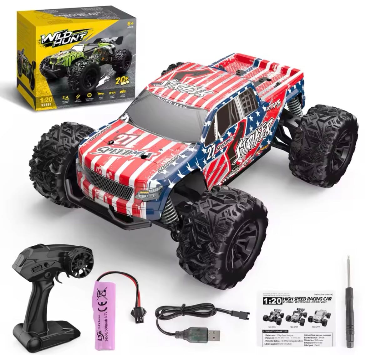 High-Speed Remote Control Off-Road Car for Kids All-Terrain Durable RC Cars Drifting Racing Climbing Toy Vehicle