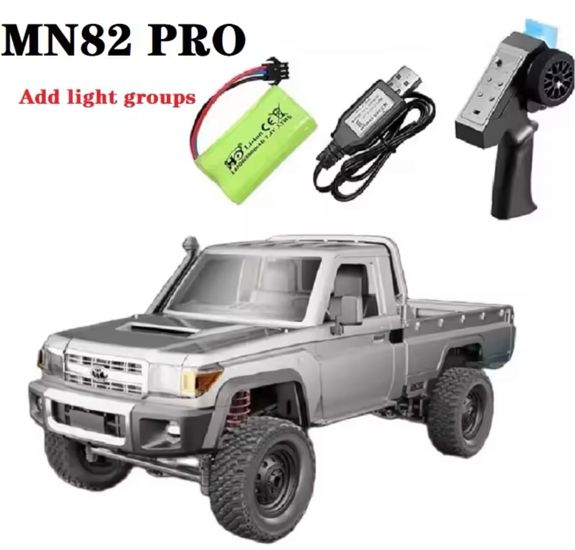 Upgraded Version 1:12 Full Scale RC CAR MN82 PRO Controllable Headlight 4WD LC79 Remote Control Pickup Truck Model Electric Toy - Image 9
