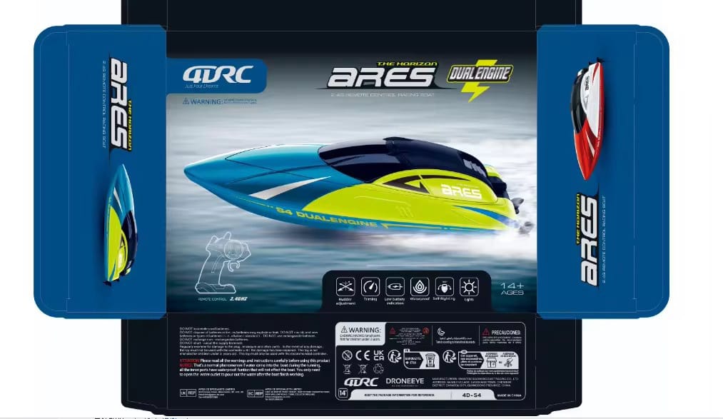 15km/h 2.4GHz RC Boat Remote Control Boats Highspeed Double Propellers Water Sensing Race
Speedboat Rechargeable Toys - Image 3