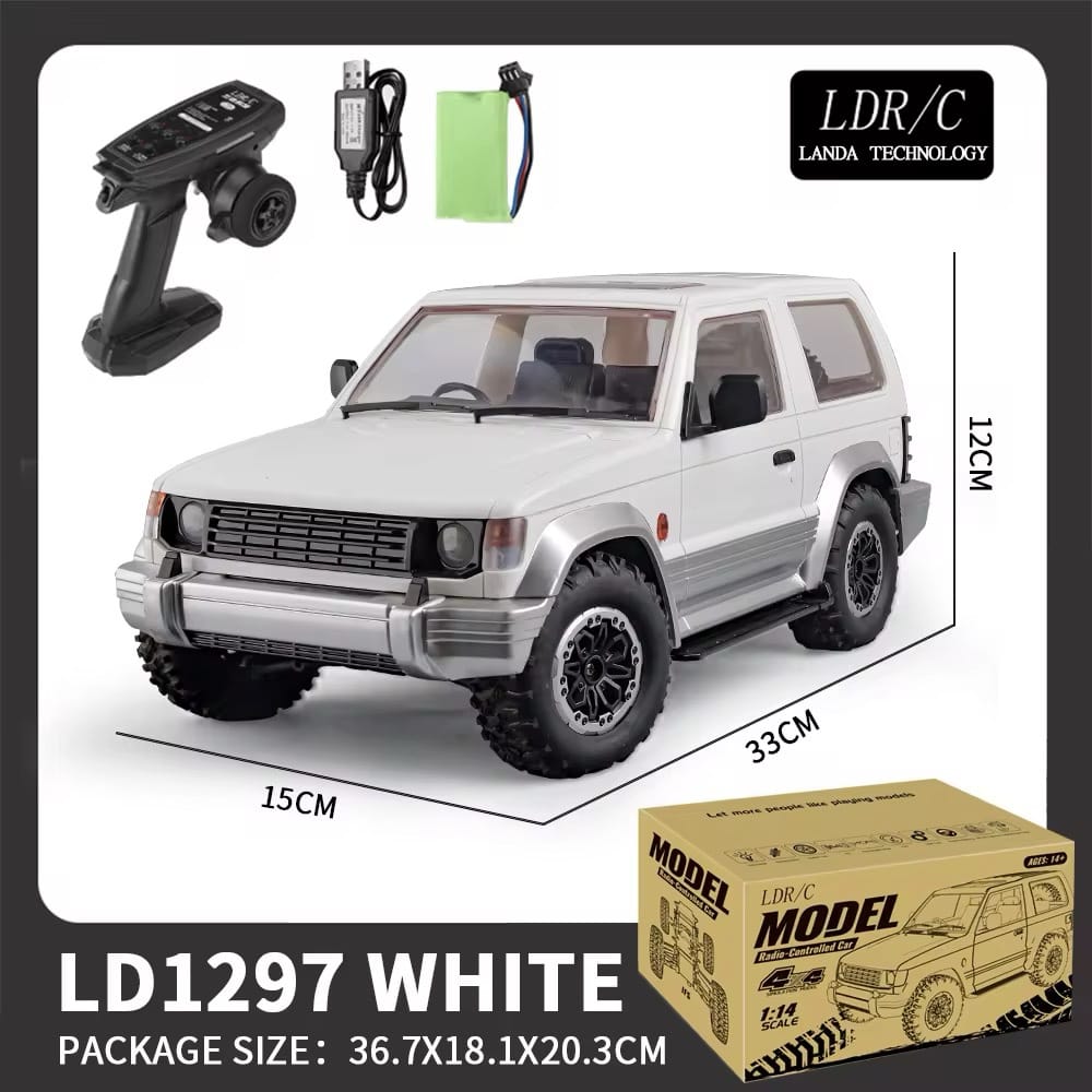 LD1297S Remote Control Crawler LDRC Off Road Car 2Speed Gearbox Metal Gears 380 Brushed Motor 2.4G RC 17G Steering Servo