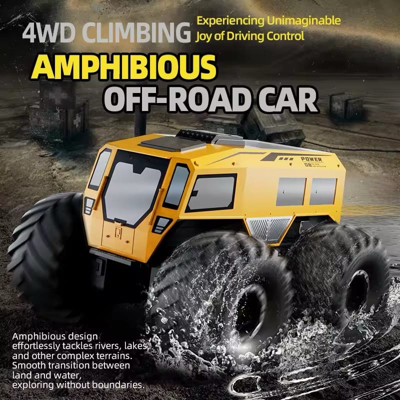 2.4GHz 4WD 4-Channel Kids RC Car Waterproof
Amphibious All-Terrain Rechargeable Remote Control
1080p HD Camera Ready-to-Go - Image 4