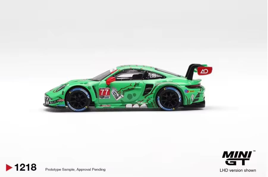 MINIGT Diecast 1:64 #1218 GT3 R AO Racing Metal Model Car Display Green Roxy and Rexy Sports Car Cool Gift for Boys Collection - Image 2