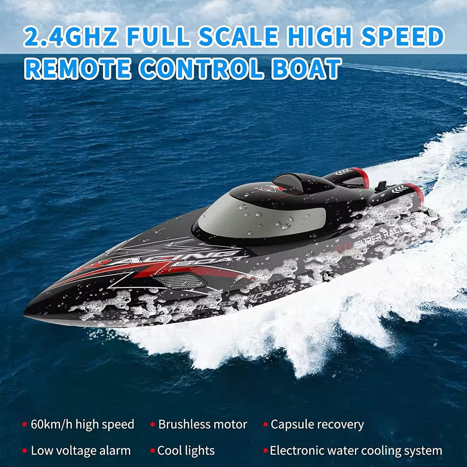 NEW XK WLToys WL916 RC Boat 2.4GHz 4CH High Speed Boat Waterproof 55KM/H High Speed Brushless
Motor Radio Control Boat Toys - Image 4