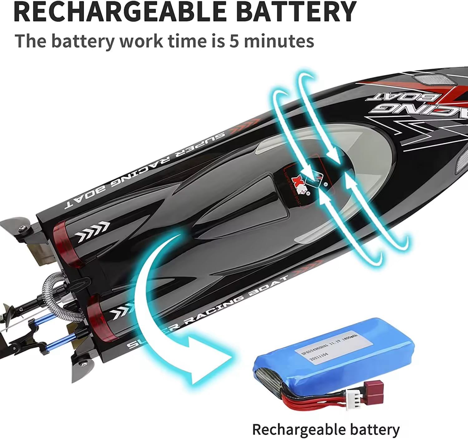 NEW XK WLToys WL916 RC Boat 2.4GHz 4CH High Speed Boat Waterproof 55KM/H High Speed Brushless
Motor Radio Control Boat Toys - Image 5